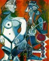 Femme nue debout et Homme a la pipe 1968 Cubismo